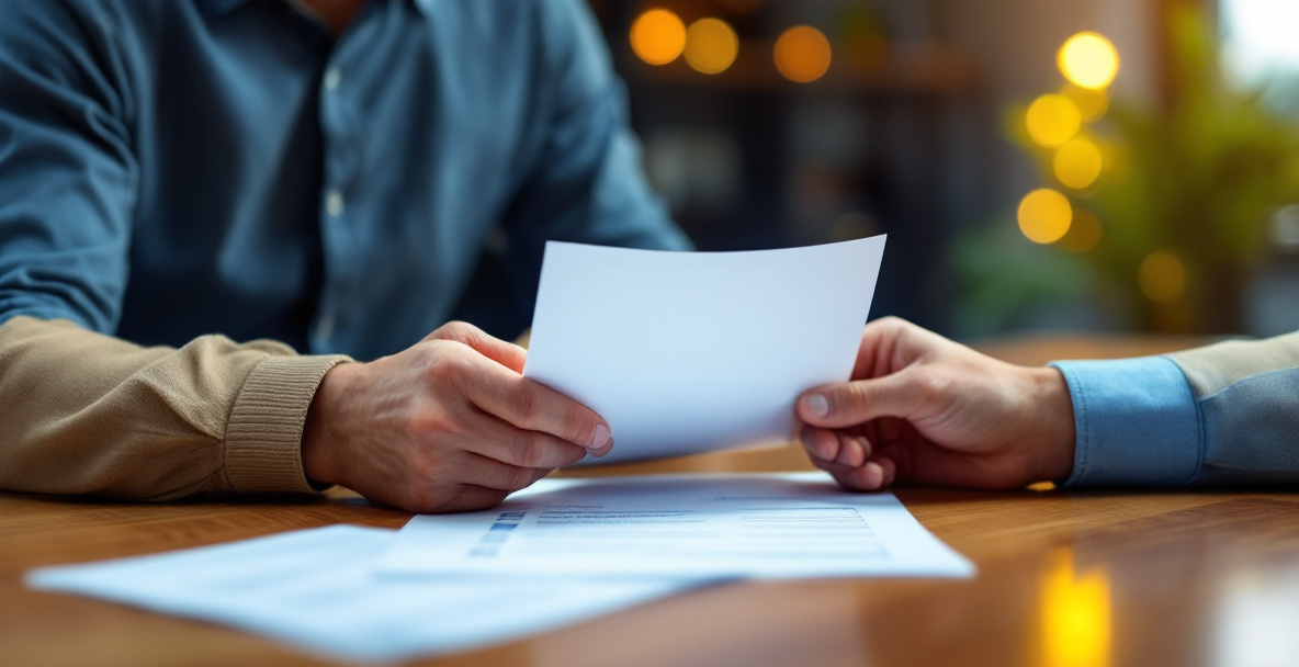 Business owner asking an SEO agency representative key questions before signing a contract