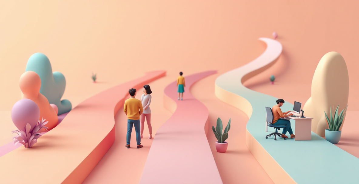 Illustration af valget mellem bureau, freelancer eller at klare SEO selv
