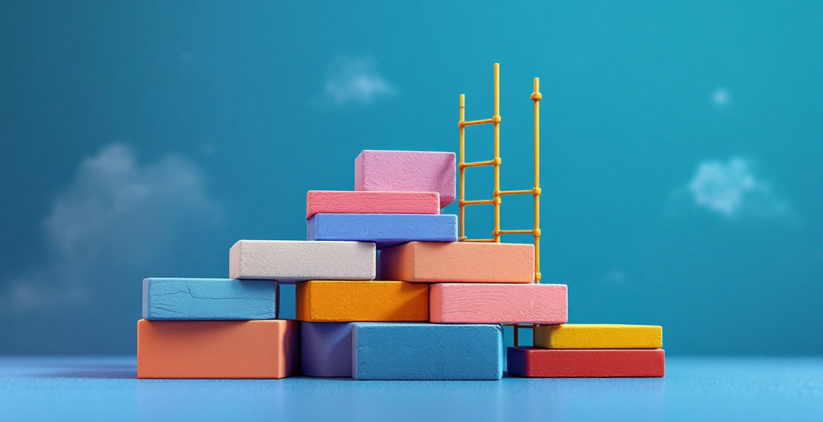 Conceptual illustration of building a marketing foundation before scaling campaigns for a SaaS company