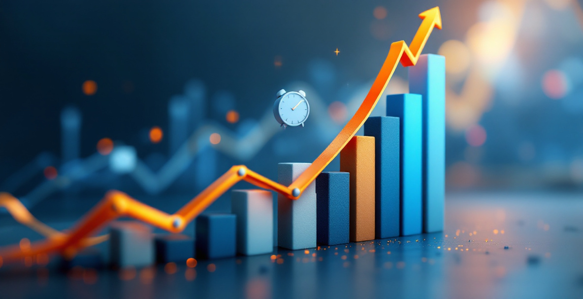 Visual representation of SEO results building gradually over weeks and months for a chiropractic practice