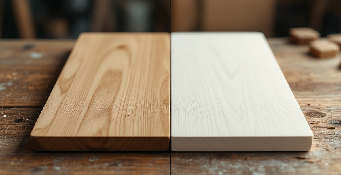 Comparison between spot-treating a single stain and bleaching an entire board evenly